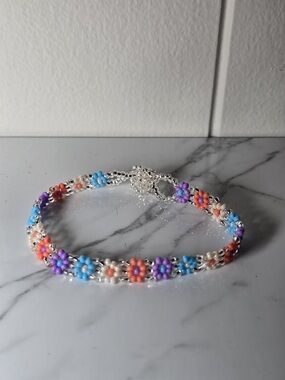 Huichol Beaded Flower Bracelet